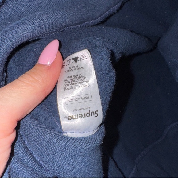 Supreme Navy Rose Sweatshirt Hoodie Large - Picture 4 of 6